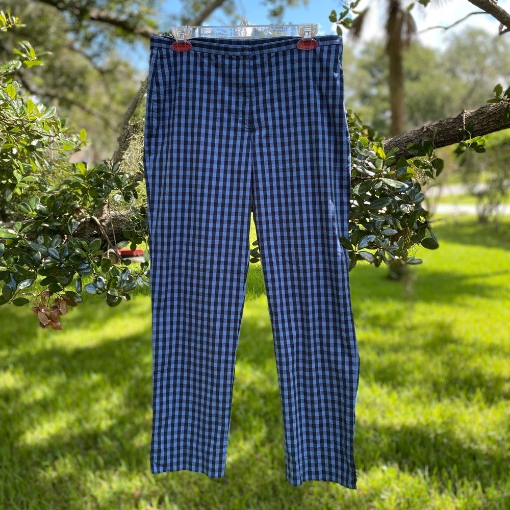 DKNY Gingham Checked Capri Plaid Pants Size 12